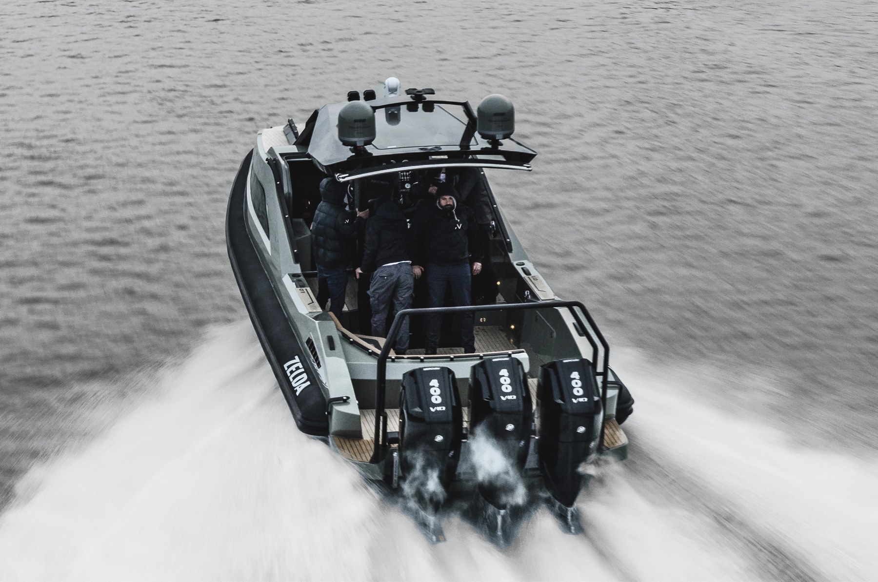 Sea trial under way with crew aboard
