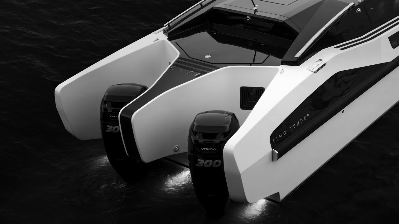 ARGO NAVIS LT34C limo tender, stern and twin outboards